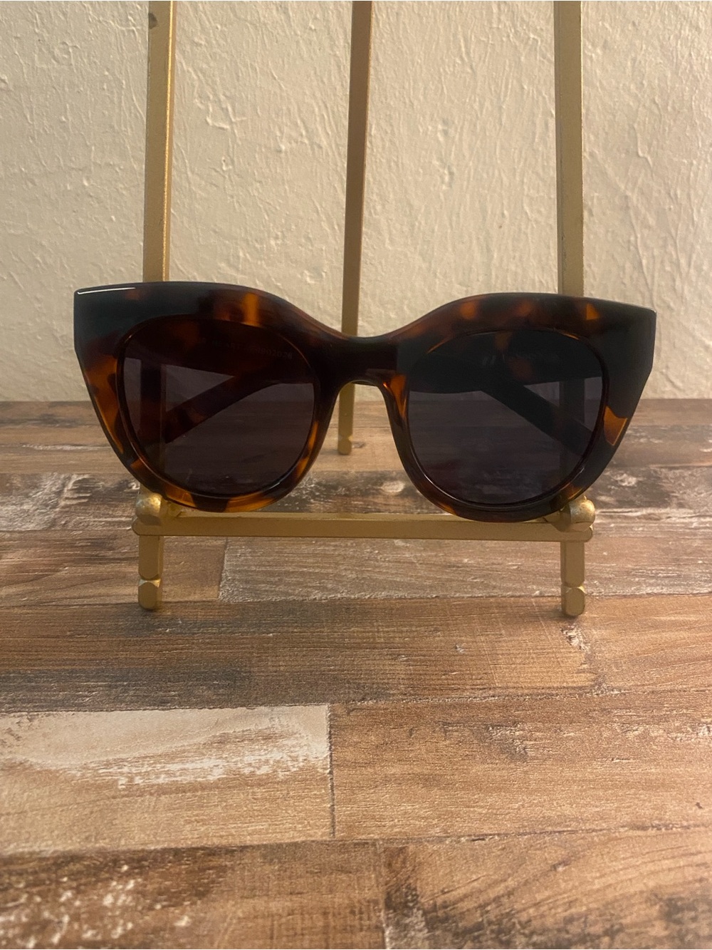 Le Specs Tortoiseshell Cat-Eye Sunglasses with Dark Lenses